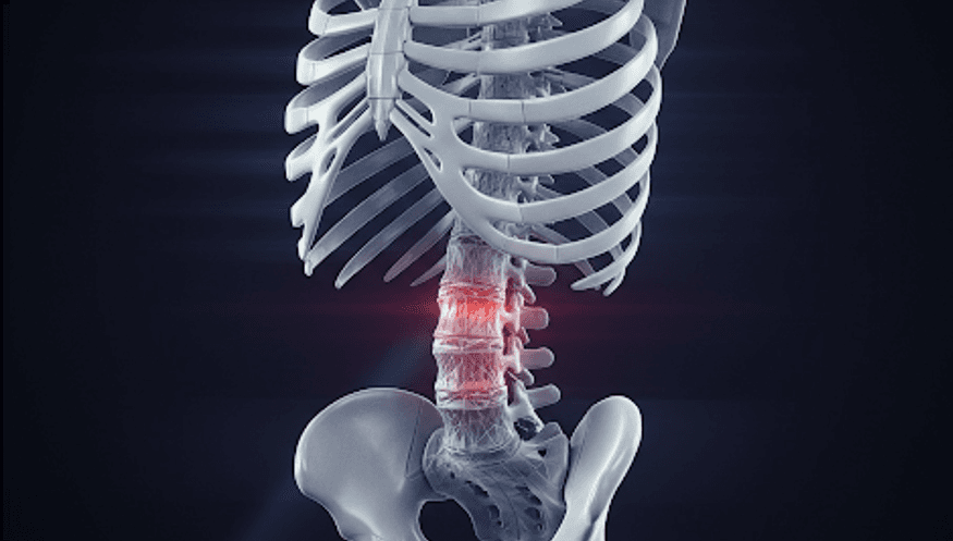 Minimalist medical 3D render of bone density structures with microscopic detail and dramatic shadows